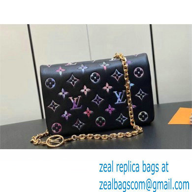 Louis Vuitton Monogram-embossed Lambskin Pochette Coussin Bag M81693 - Click Image to Close