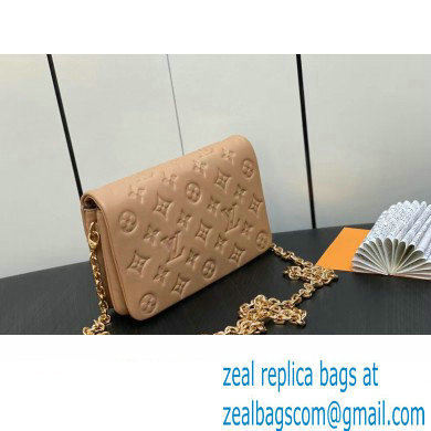 Louis Vuitton Monogram-embossed Lambskin Pochette Coussin Bag M82162 - Click Image to Close