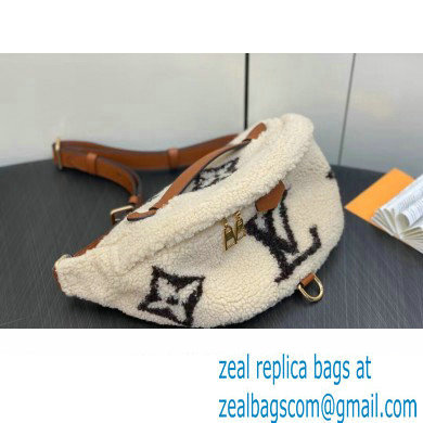 Louis Vuitton Shearling LV Ski Bumbag Bag M23715 Cream/Brown 2023 - Click Image to Close