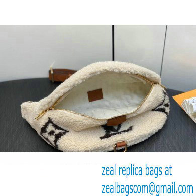 Louis Vuitton Shearling LV Ski Bumbag Bag M23715 Cream/Brown 2023 - Click Image to Close