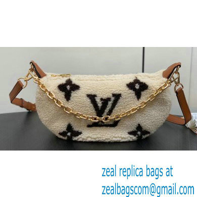 Louis Vuitton Shearling Over The Moon Bag M23321 LV Ski Cream/Brown 2024 - Click Image to Close