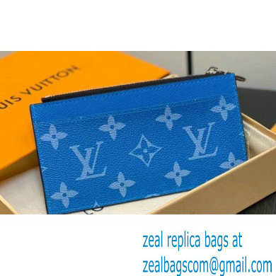 Louis Vuitton Taiga cowhide leather and Monogram canvas Coin Card Holder M83102 Blue 2024 - Click Image to Close
