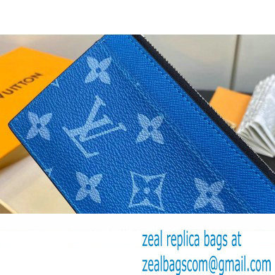 Louis Vuitton Taiga cowhide leather and Monogram canvas Coin Card Holder M83102 Blue 2024