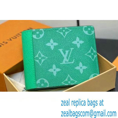 Louis Vuitton Taiga cowhide leather and Monogram canvas Multiple Wallet M30993 Green 2024