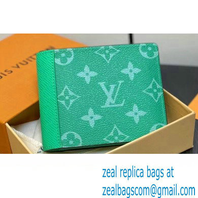 Louis Vuitton Taiga cowhide leather and Monogram canvas Multiple Wallet M30993 Green 2024