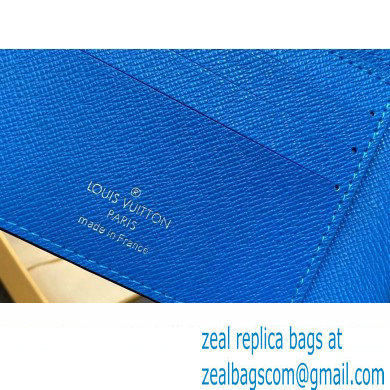 Louis Vuitton Taiga cowhide leather and Monogram canvas Multiple Wallet M30995 Blue 2024