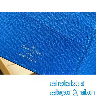 Louis Vuitton Taiga cowhide leather and Monogram canvas Multiple Wallet M30995 Blue 2024 - Click Image to Close