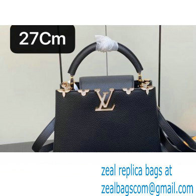 Louis Vuitton Taurillon leather Capucines BB Flower Crown Bag M23263 Black 2023