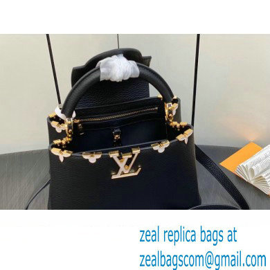 Louis Vuitton Taurillon leather Capucines BB Flower Crown Bag M23263 Black 2023