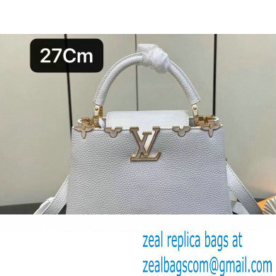 Louis Vuitton Taurillon leather Capucines BB Flower Crown Bag M23331 Creme Nacre 2023