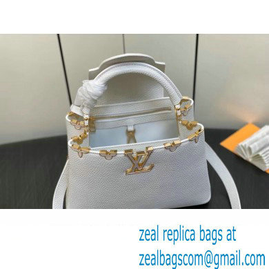 Louis Vuitton Taurillon leather Capucines BB Flower Crown Bag M23331 Creme Nacre 2023