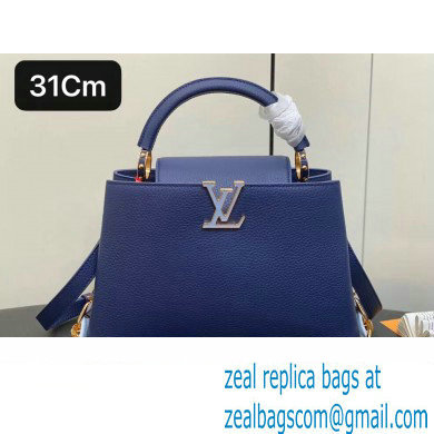 Louis Vuitton Taurillon leather Capucines MM Bag M23199 Blue 2024