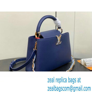 Louis Vuitton Taurillon leather Capucines MM Bag M23199 Blue 2024