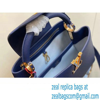 Louis Vuitton Taurillon leather Capucines MM Bag M23199 Blue 2024