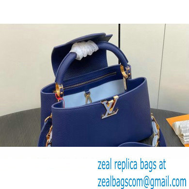 Louis Vuitton Taurillon leather Capucines MM Bag M23199 Blue 2024