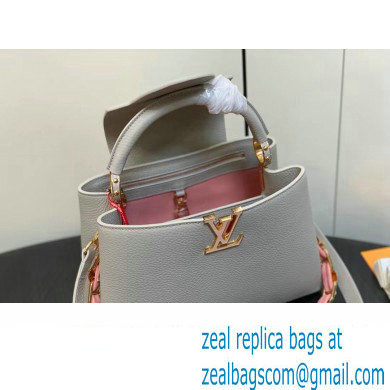 Louis Vuitton Taurillon leather Capucines MM Bag M23199 Gray 2024