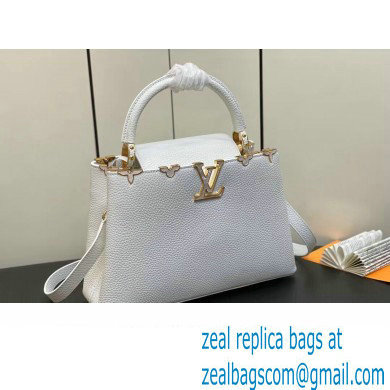 Louis Vuitton Taurillon leather Capucines MM Flower Crown Bag M54663 Creme Nacre 2023