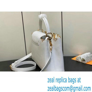 Louis Vuitton Taurillon leather Capucines MM Flower Crown Bag M54663 Creme Nacre 2023