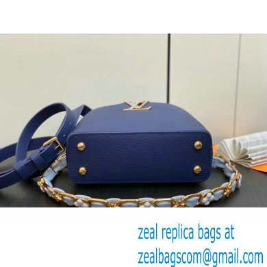 Louis Vuitton Taurillon leather Capucines Mini Bag M23363 Blue 2024