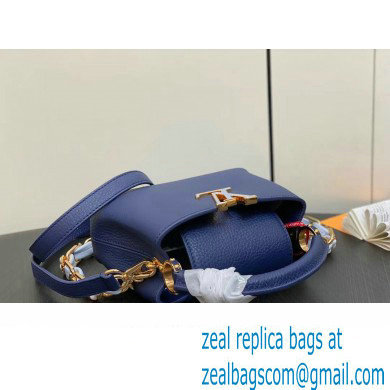Louis Vuitton Taurillon leather Capucines Mini Bag M23363 Blue 2024