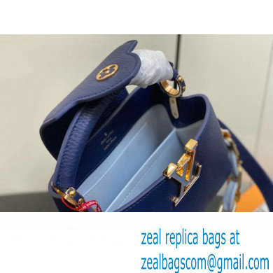 Louis Vuitton Taurillon leather Capucines Mini Bag M23363 Blue 2024