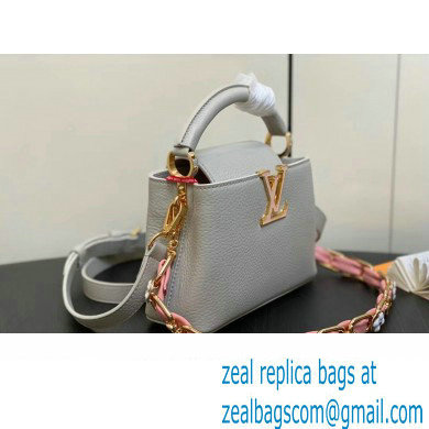 Louis Vuitton Taurillon leather Capucines Mini Bag M23363 Gray 2024