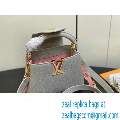 Louis Vuitton Taurillon leather Capucines Mini Bag M23363 Gray 2024