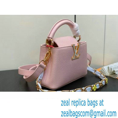 Louis Vuitton Taurillon leather Capucines Mini Bag M23363 Pink 2024