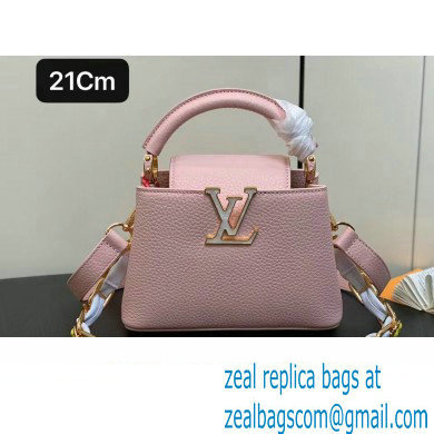 Louis Vuitton Taurillon leather Capucines Mini Bag M23363 Pink 2024