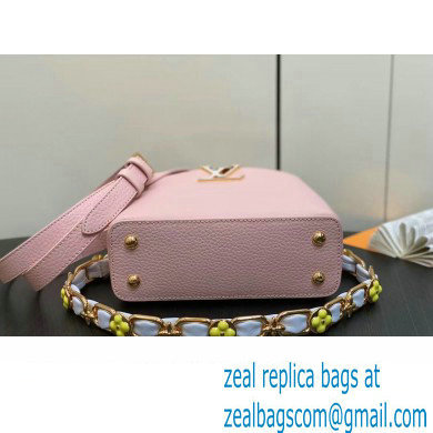 Louis Vuitton Taurillon leather Capucines Mini Bag M23363 Pink 2024