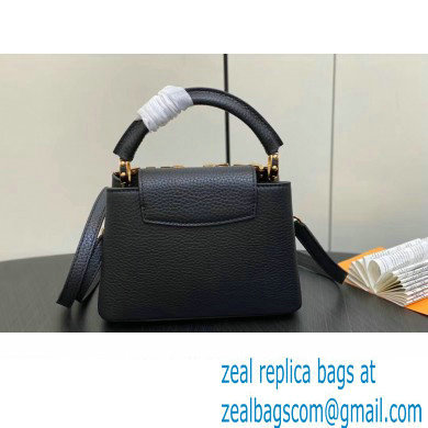 Louis Vuitton Taurillon leather Capucines Mini Flower Crown Bag M56669 Black 2023