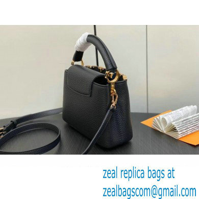 Louis Vuitton Taurillon leather Capucines Mini Flower Crown Bag M56669 Black 2023