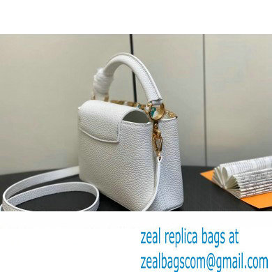 Louis Vuitton Taurillon leather Capucines Mini Flower Crown Bag M56669 Creme Nacre 2023