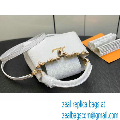 Louis Vuitton Taurillon leather Capucines Mini Flower Crown Bag M56669 Creme Nacre 2023