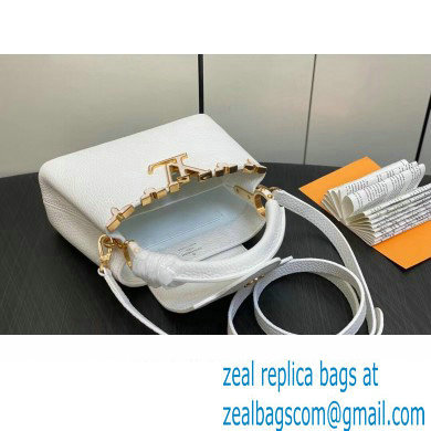 Louis Vuitton Taurillon leather Capucines Mini Flower Crown Bag M56669 Creme Nacre 2023