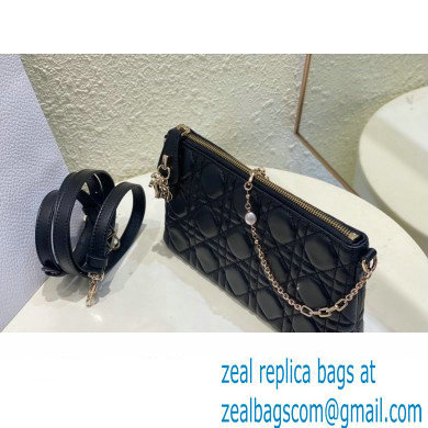Miss Dior Midi Mini Bag in Cannage Lambskin Black