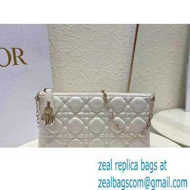 Miss Dior Midi Mini Bag in Cannage Lambskin White