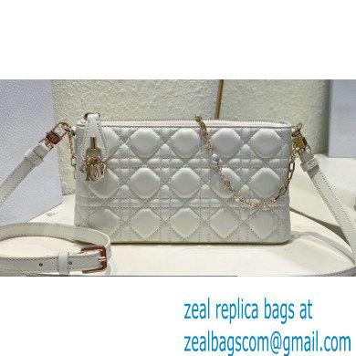 Miss Dior Midi Mini Bag in Cannage Lambskin White