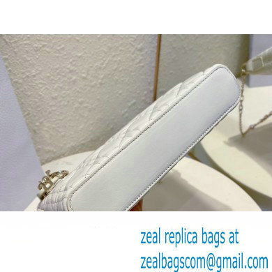 Miss Dior Midi Mini Bag in Cannage Lambskin White