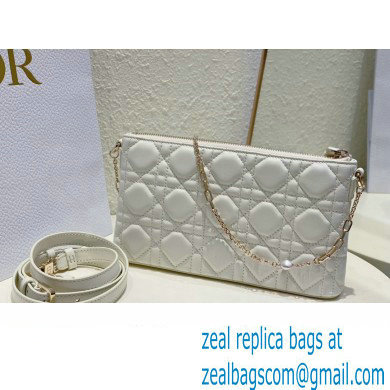 Miss Dior Midi Mini Bag in Cannage Lambskin White