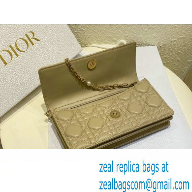 Miss Dior Mini Bag in Cannage Lambskin Apricot with Removable jewel chain 2024