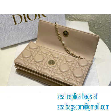 Miss Dior Mini Bag in Cannage Lambskin Beige with Removable jewel chain 2024