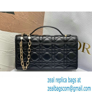 Miss Dior Mini Bag in Cannage Lambskin Black with Removable jewel chain 2024