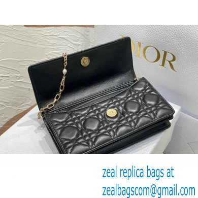 Miss Dior Mini Bag in Cannage Lambskin Black with Removable jewel chain 2024 - Click Image to Close