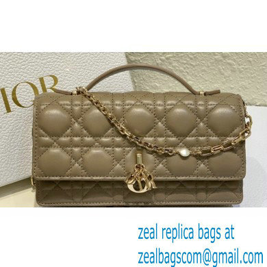 Miss Dior Mini Bag in Cannage Lambskin Camel with Removable jewel chain 2024