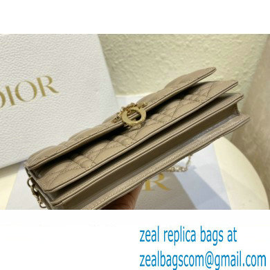Miss Dior Mini Bag in Cannage Lambskin Camel with Removable jewel chain 2024