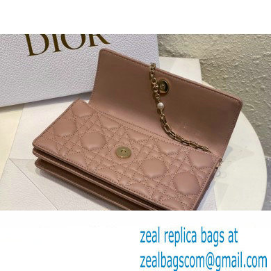 Miss Dior Mini Bag in Cannage Lambskin Dusty Pink with Removable jewel chain 2024 - Click Image to Close