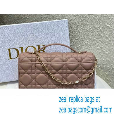 Miss Dior Mini Bag in Cannage Lambskin Dusty Pink with Removable jewel chain 2024 - Click Image to Close