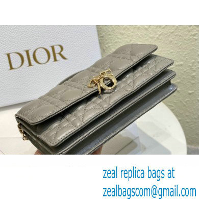 Miss Dior Mini Bag in Cannage Lambskin Gray with Removable jewel chain 2024