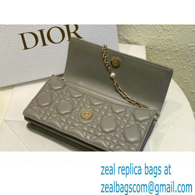 Miss Dior Mini Bag in Cannage Lambskin Gray with Removable jewel chain 2024